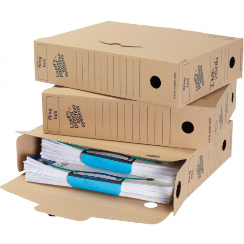 Loeff's boîte archivage pour A4, ft 34,5 x 25 x 8 cm, brun, paquet de 8 pcs