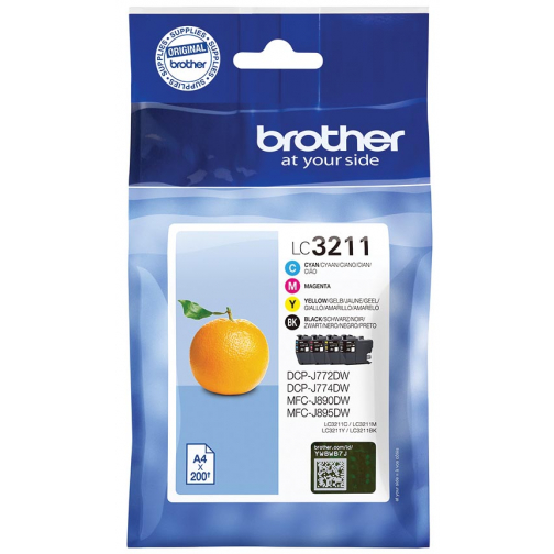 Brother cartouche d'encre, 200 pages, OEM LC-3211VAL, 4 couleurs