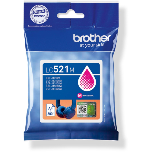 Brother cartouche d"encre, 500 pages, OEM LC-521M, magenta