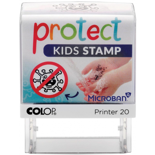 Colop Printer 20 Microban, Protect Kids stamp, cachet qui aide les enfants de laver les mains