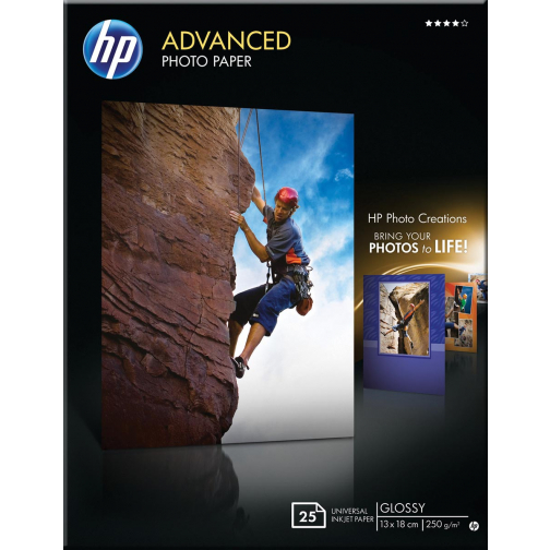 HP Advanced papier photo ft 13 x 18 cm, 250 g, paquet van 25 feuilles, brillant