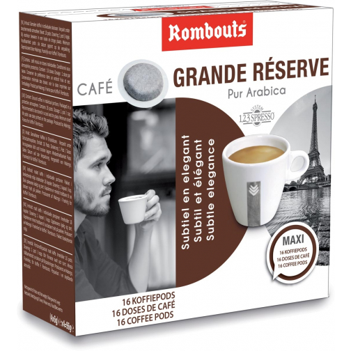 Rombouts dosettes de café pour espresso, Grande Réserve, paquet de 16 pièces