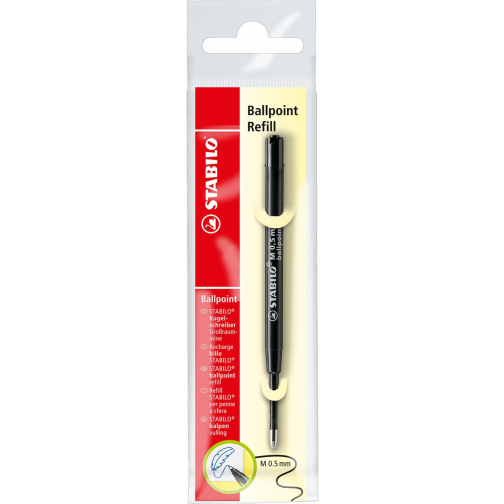 STABILO stylo bille recharge, pointe moyenne, noir