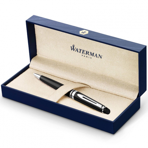 Waterman Expert stylo à bille, moyenne, noir/argent, en boîte-cadeau
