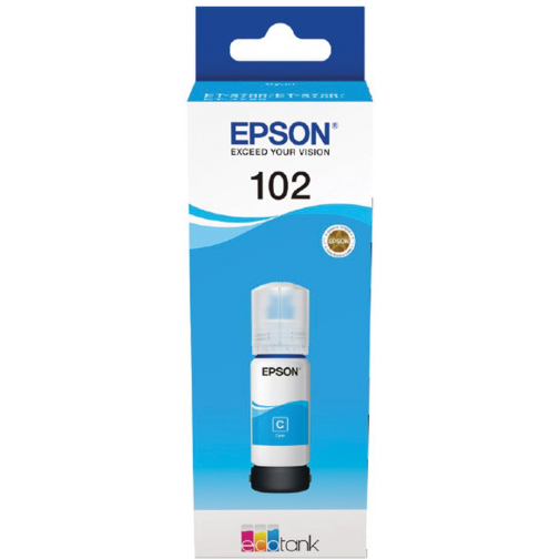 Epson bouteilles d'encre 102, 6.000 pages, OEM C13T03R240, cyan