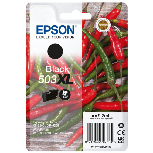 Epson cartouche d'encre 503XL, 550 pages, OEM C13T09R14010, noir
