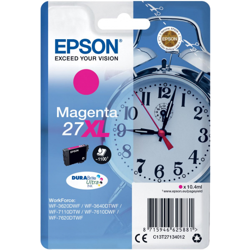 Epson cartouche d'encre 27XL, 1.100 pages, OEM C13T27134012, magenta