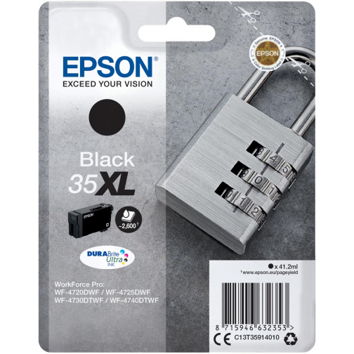 Epson cartouche d'encre 35 XL, 41,2 ml, OEM C13T35914010, noir