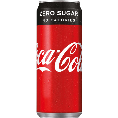 Coca-Cola Zero boisson rafraîchissante, sleek canette de 33 cl, paquet de 24 pièces