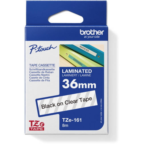 Brother TZe ruban pour P-Touch 36 mm, noir sur transparent