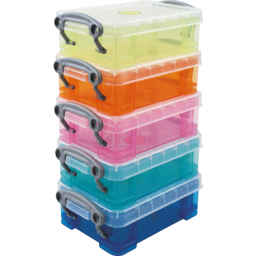 Really Useful Boxes Boîte De Rangement ensemble de 5 x 0.2 litre couleurs assorties