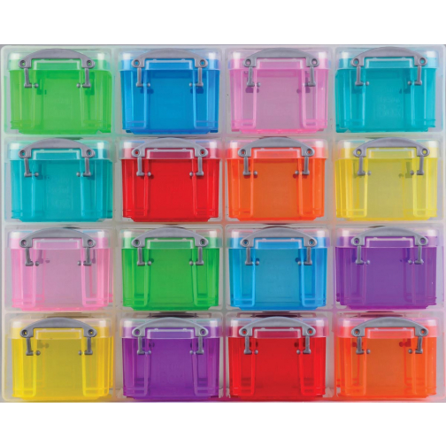 Really Useful Box cube mural, avec 16 boîtes de 0,14 l, multicolor