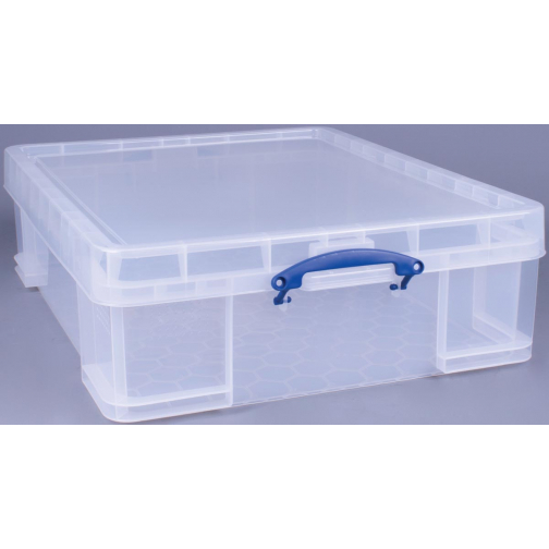 Really Useful Box 70 litres, transparent, emballée individuellement en carton