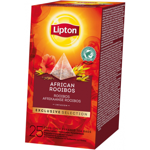 Lipton thé Exclusive Selection, Rooibos africain, boîte de 25 sachets