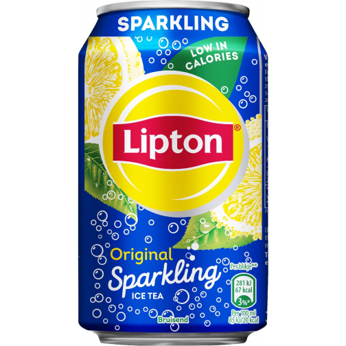 Lipton Ice Tea Sparkling, canette de 33 cl, paquet de 24 pièces