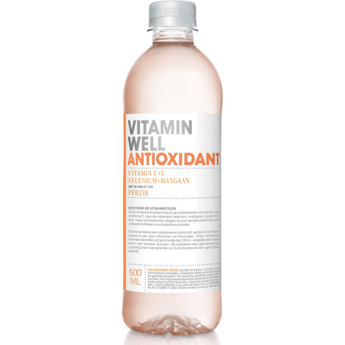 Vitamin Well eau vitaminée Peach, bouteille de 0,5 L, paquet de 12