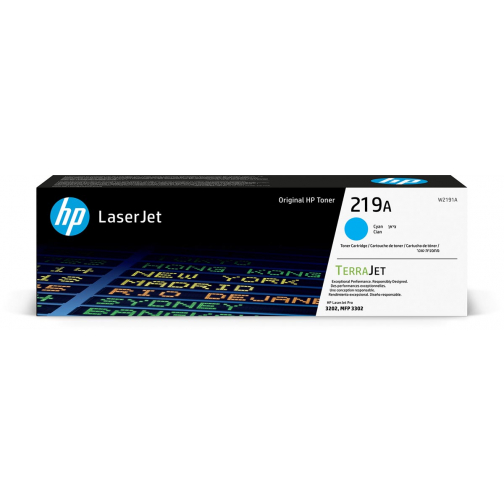 HP toner 219A, 1.200 pages, OEM W2191A, cyan