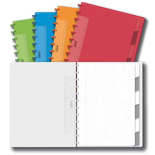 Adoc Colorlines cahier, ft A4, 144 pages,commercieel quadrillé, couleurs assorties