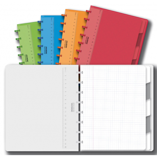 Adoc Colorlines cahier, ft A5, 144 pages, quadrillé 5 mm, couleurs assorties