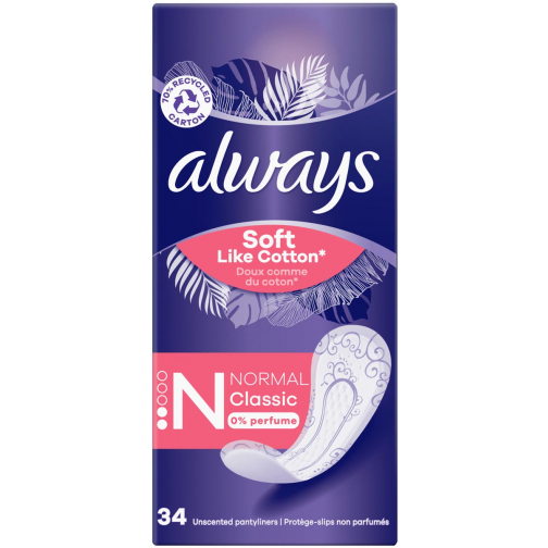 Always Soft Like Cotton protège-slip Normal Classic, paquet de 34 pièces