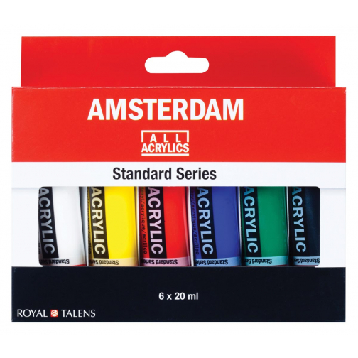 Amsterdam peinture acrylique tube de 20 ml, étui de 6 tubes
