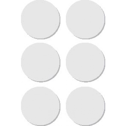 Apli étiquettes rondes en pochette diamètre 32 mm, blanc, 36 pièces, 6 par feuille (2665)