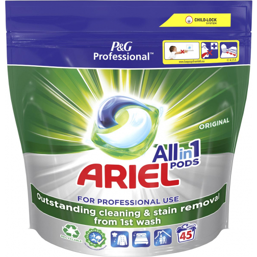 Ariel Professional lessive All-in-1 Regular, paquet de 45 capsules