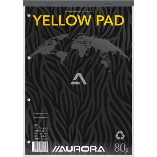 Aurora Writing recycle carnet de notes jaune A4 ligné