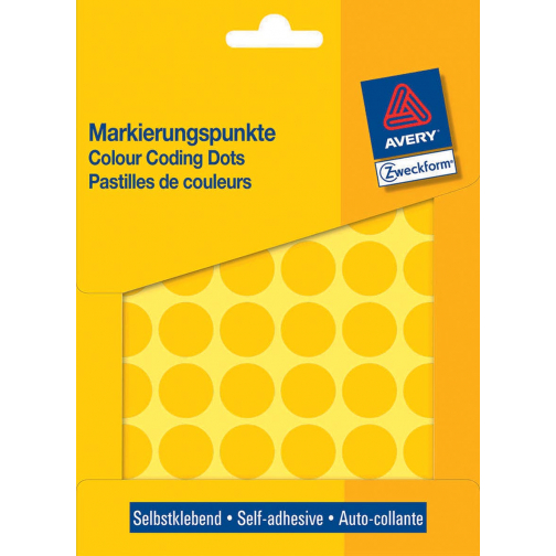 Avery Etiquettes ronds diamètre 18 mm, jaune, 1.056 pièces