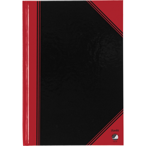 Bantex carnet de notes, ft A6, 192 pages, ligné, rouge et noir
