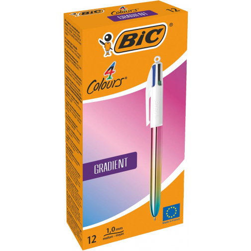 Bic 4 Colours Gradient stylo bille 4 couleurs, moyen, 4 couleurs d'encre classique