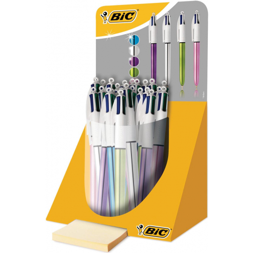 Bic stylo bille 4 Colours Shine, présentoir de 20 pièces