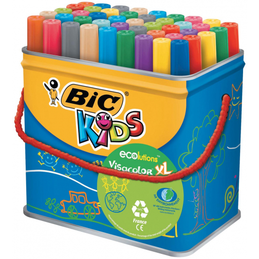 Bic Kids Feutre Visacolor XL Ecolutions 48 feutres en boîte métallique