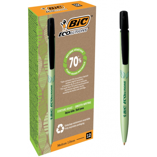 Bic Media Clic Bio-based Ecolutions stylo bille, noir