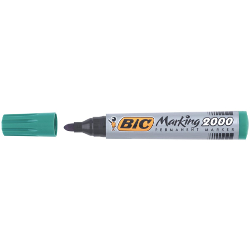 Bic marqueur permanent 2000-2300 vert, pointe ogive, largeur de trait: 1,7 mm