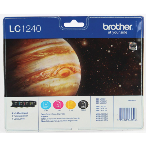 Brother cartouche d'encre, 600 pages, OEM LC-1240VALBP, 4 couleurs