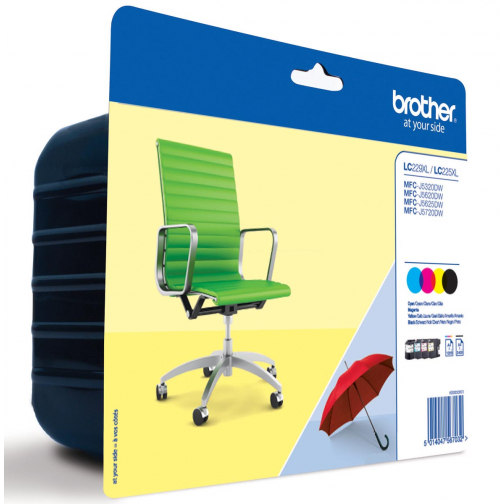 Brother cartouche d'encre, 2.400 pages, OEM LC-229XLVAL, 4 couleurs
