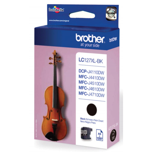 Brother cartouche d'encre, 1.200 pages, OEM LC-127XLBK, noir