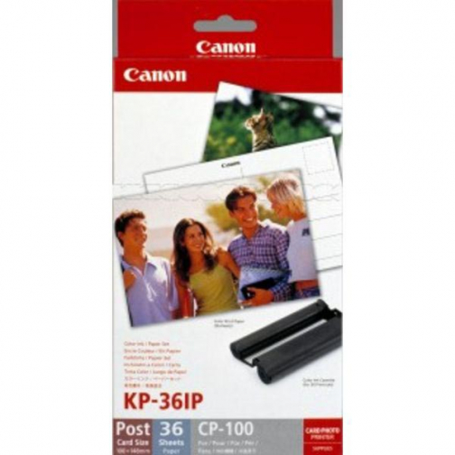 Canon cartouche d'encre KP-36IP, cartouche d'encre 3 couleurs + 36 cartes postales 10x15 cm, OEM 7737A00