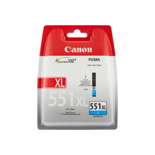 Canon cartouche d'encre CLI-551C-XL, 695 pages, OEM 6444B001, cyan