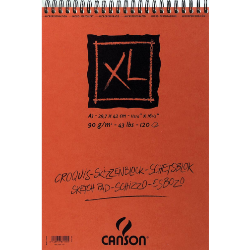 Canson album de croquis XL ft 29,7 x 42 cm (A3), bloc de 120 feuilles