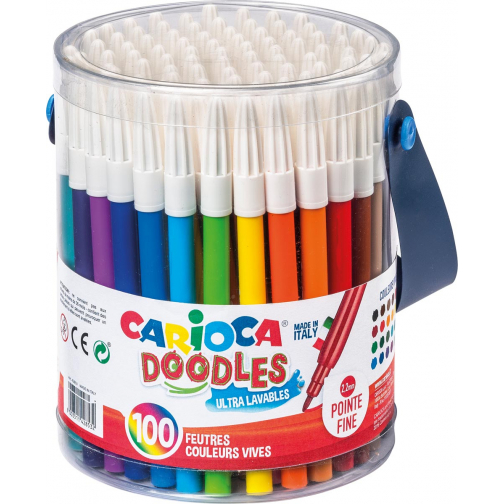 Carioca feutre de coloriage Joy, 100 feutres dans un pot plastique