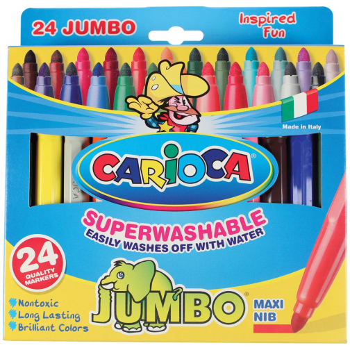 Carioca feutre Jumbo Superwashable 24 feutres en étui cartonné