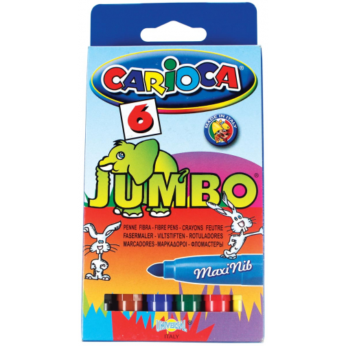 Carioca feutre Jumbo Superwashable 6 feutres en étui cartonné