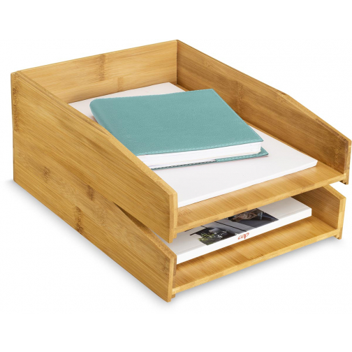 CEP bac à courrier en bambou ft A4, set de 2 pièces