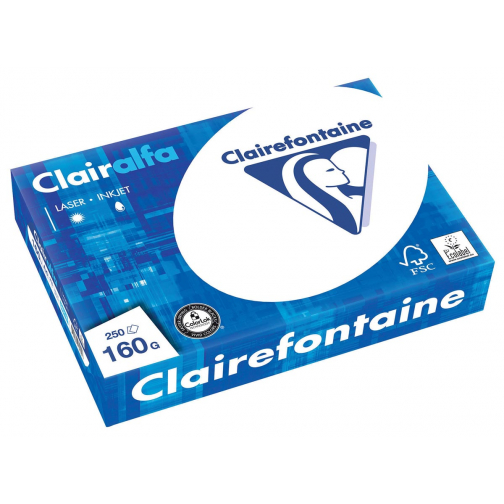 Clairefontaine Clairalfa papier de présentation, A4, 160 g, paquet de 250 feuilles