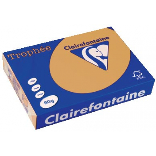 Clairefontaine Trophée papier couleur, A4, 80 g, 500 feuilles, caramel