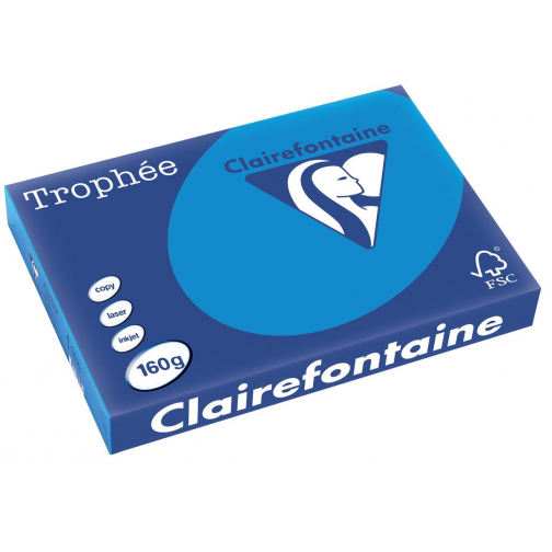 Clairefontaine Trophée Intens, papier couleur, A3, 160 g, 250 feuilles, turquoise