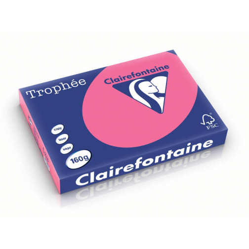 Clairefontaine Trophée Intens, papier couleur, A3, 160 g, 250 feuilles, fuchsia