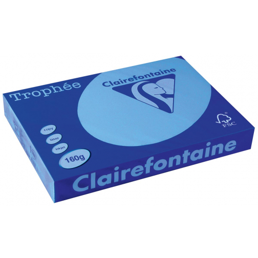 Clairefontaine Trophée Intens, papier couleur, A3, 160 g, 250 feuilles, bleu royal